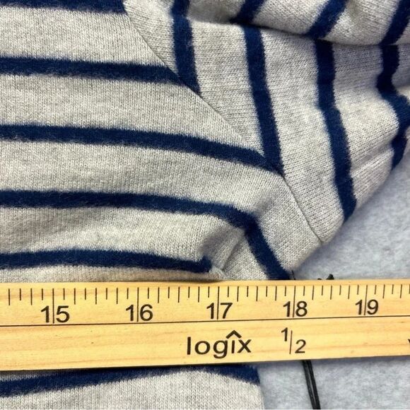 Hye Park and Lune Crop Top Sweater T-Shirt Striped Gray Blue Soft New size S - Picture 4 of 9